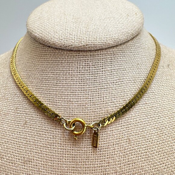 VTG Gold Tone Curb Link Chain Necklace Spring Ring Clasp Size 30" Length - Picture 9 of 15